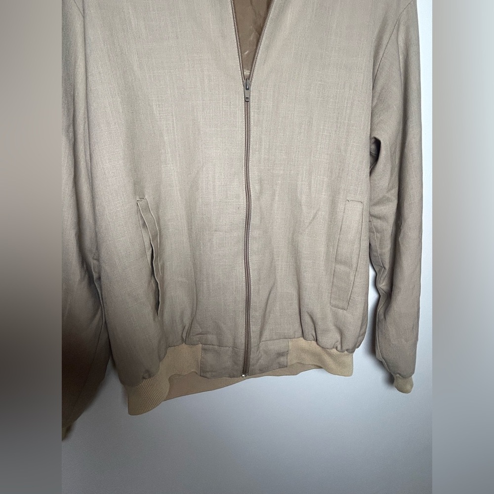 Vintage Alan Stuart Tan Bomber Jacket Mens Medium Made USA - Picture 4 of 10